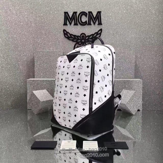 MCM雙肩背包 原單 24K黃金五金件 幹邑色Visetos塗層材料 高端MCM男士背包  mdmc1103
